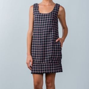 Beulah Houndstooth Bubble Hem Mini Dress NWT